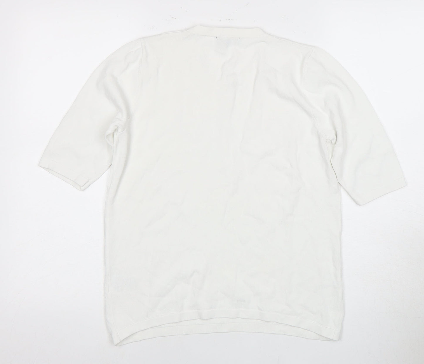 Jaeger Women's White 3/4 Sleeve Top L