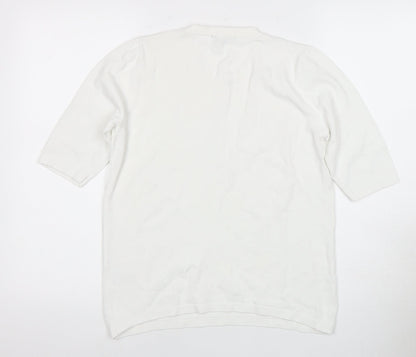 Jaeger Women's White 3/4 Sleeve Top L
