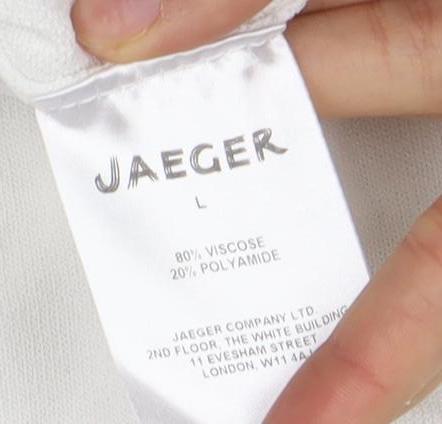 Jaeger Women's White 3/4 Sleeve Top L