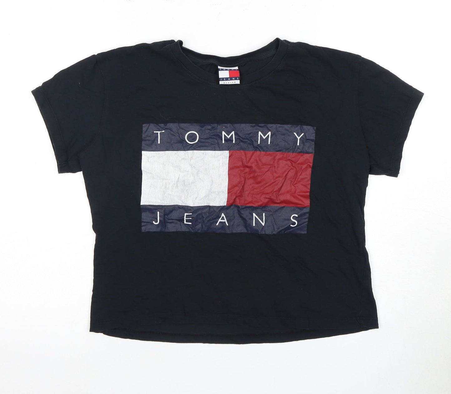 Unisex Adults UK Size M Tommy Jeans Black Jersey T-Shirt