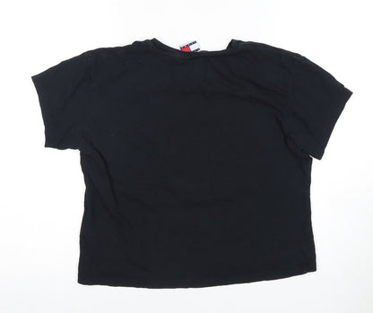 Unisex Adults UK Size M Tommy Jeans Black Jersey T-Shirt