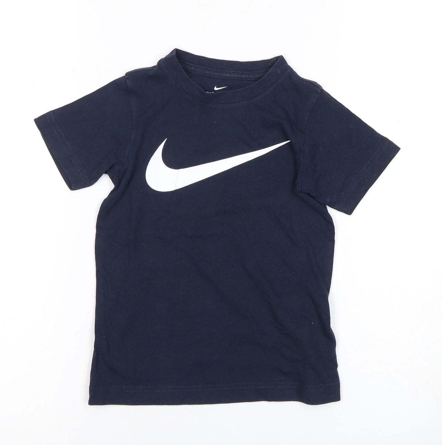 Nike Boys Blue T-Shirt 4-5 Years Athletic Logo Crew Neck