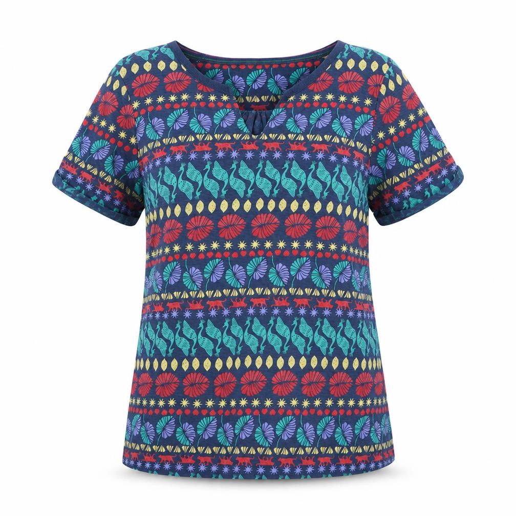 Womens UK Size 8 White Stuff Multicoloured Basic T-Shirt