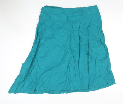 Debenhams Women's Green A-Line Midi Skirt Size 12