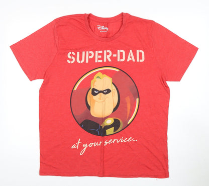 Mens UK Size L Disney Red  T-Shirt