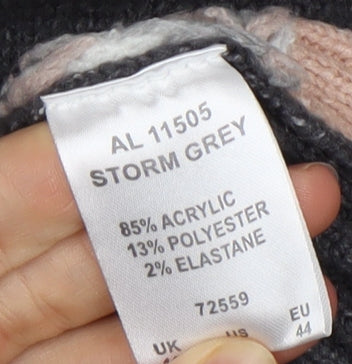 Cotton Traders Women's Grey High Neck Pullover Jumper 16