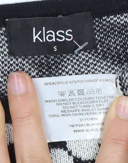 Klass Women's Black & White Jumper Dress Size S