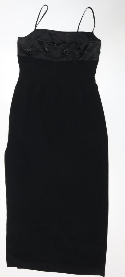 Debenhams Women’s Black Midi Dress 14 Elegant