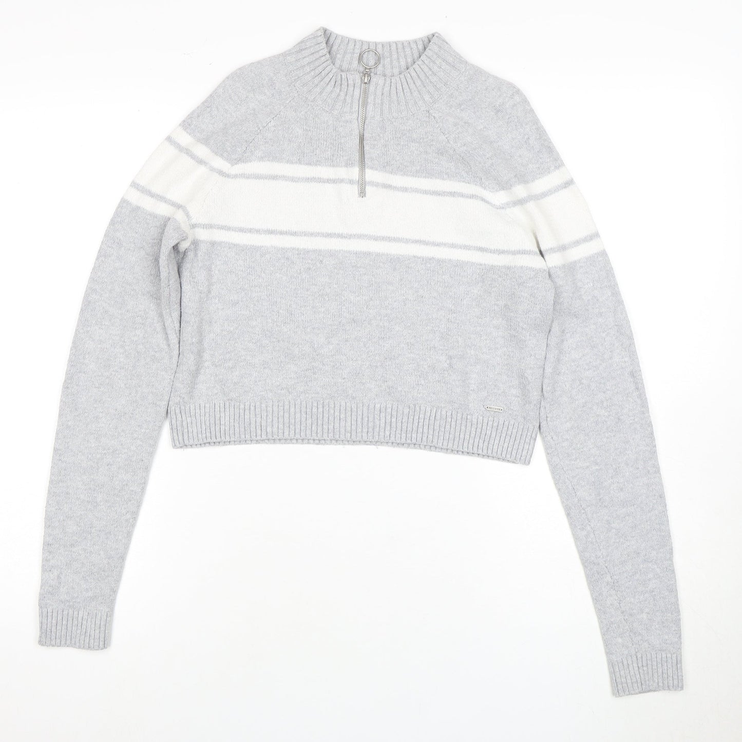 Womens UK Size XS Hollister Grey Full Zip Jumper