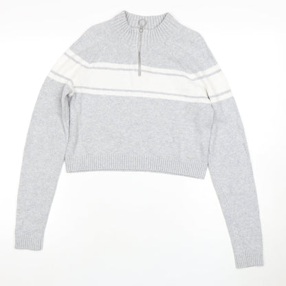 Womens UK Size XS Hollister Grey Full Zip Jumper