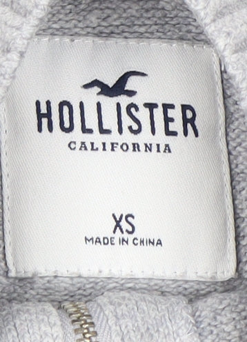Womens UK Size XS Hollister Grey Full Zip Jumper