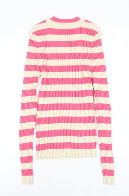 Womens UK Size S Pieces Multicoloured Pullover Jumper