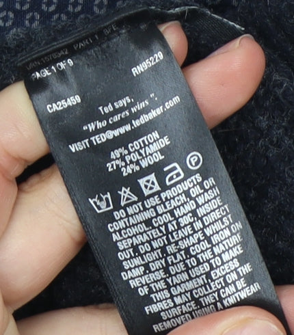 Ted Baker Men’s Black Cable-Knit Jumper - L