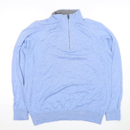Marks and Spencer Men's Blue Full Zip Jumper M