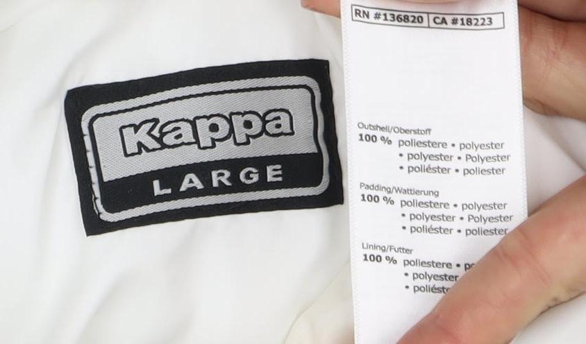Unisex Adults UK Size L Kappa White Puffer Jacket