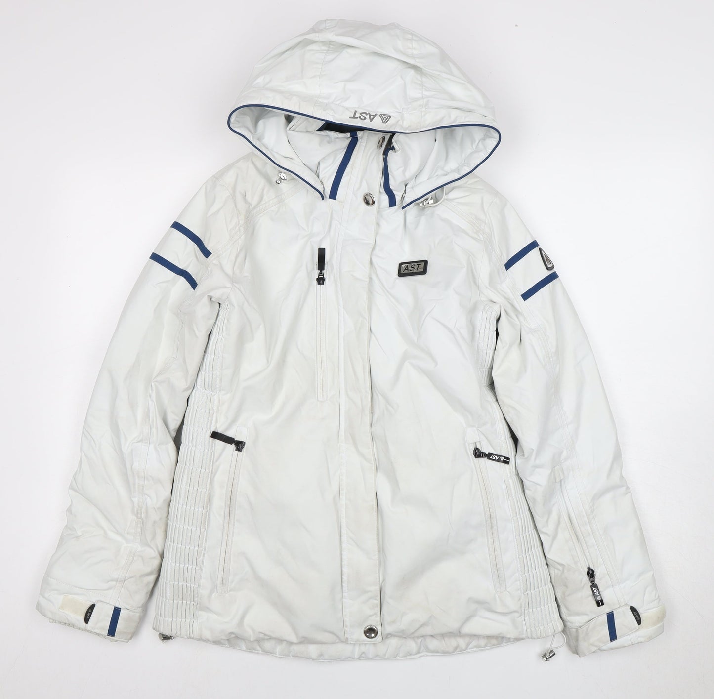 AST Men's White Parka Jacket S Waterproof Hooded