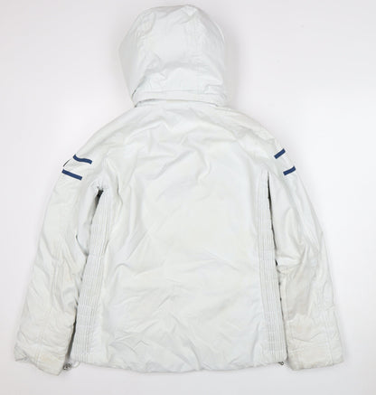AST Men's White Parka Jacket S Waterproof Hooded