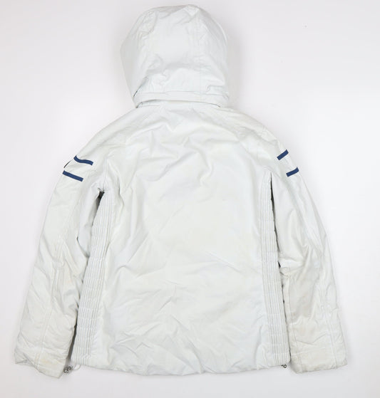 AST Men's White Parka Jacket S Waterproof Hooded