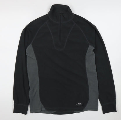 Trespass Men’s Black Fleece Sweatshirt, Size S, Logo Accent