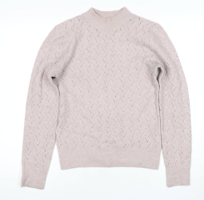 Suzy Shier Women's Pink Mock Neck Jumper - Size M