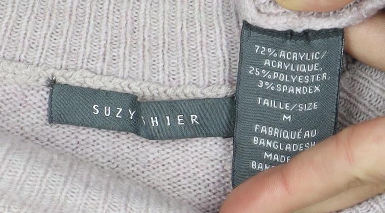 Suzy Shier Women's Pink Mock Neck Jumper - Size M
