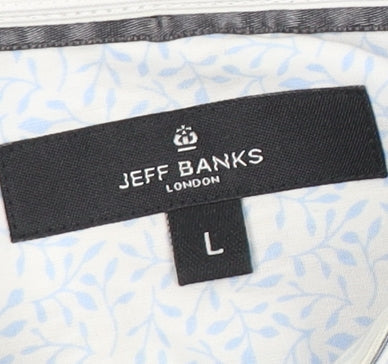 Mens UK Collar Size L Jeff Banks Smart White  Dress Shirt