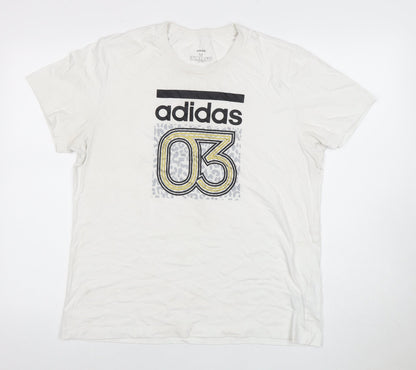 Adidas Unisex Adults White M Basic Short Sleeve T-Shirt