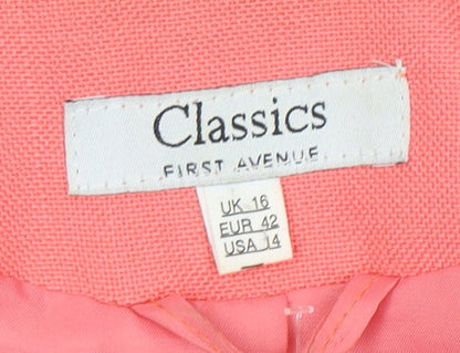 Classics Women's Pink Suit Jacket Size 16