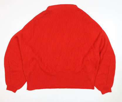 City Chic Red High Neck Pullover Jumper XL