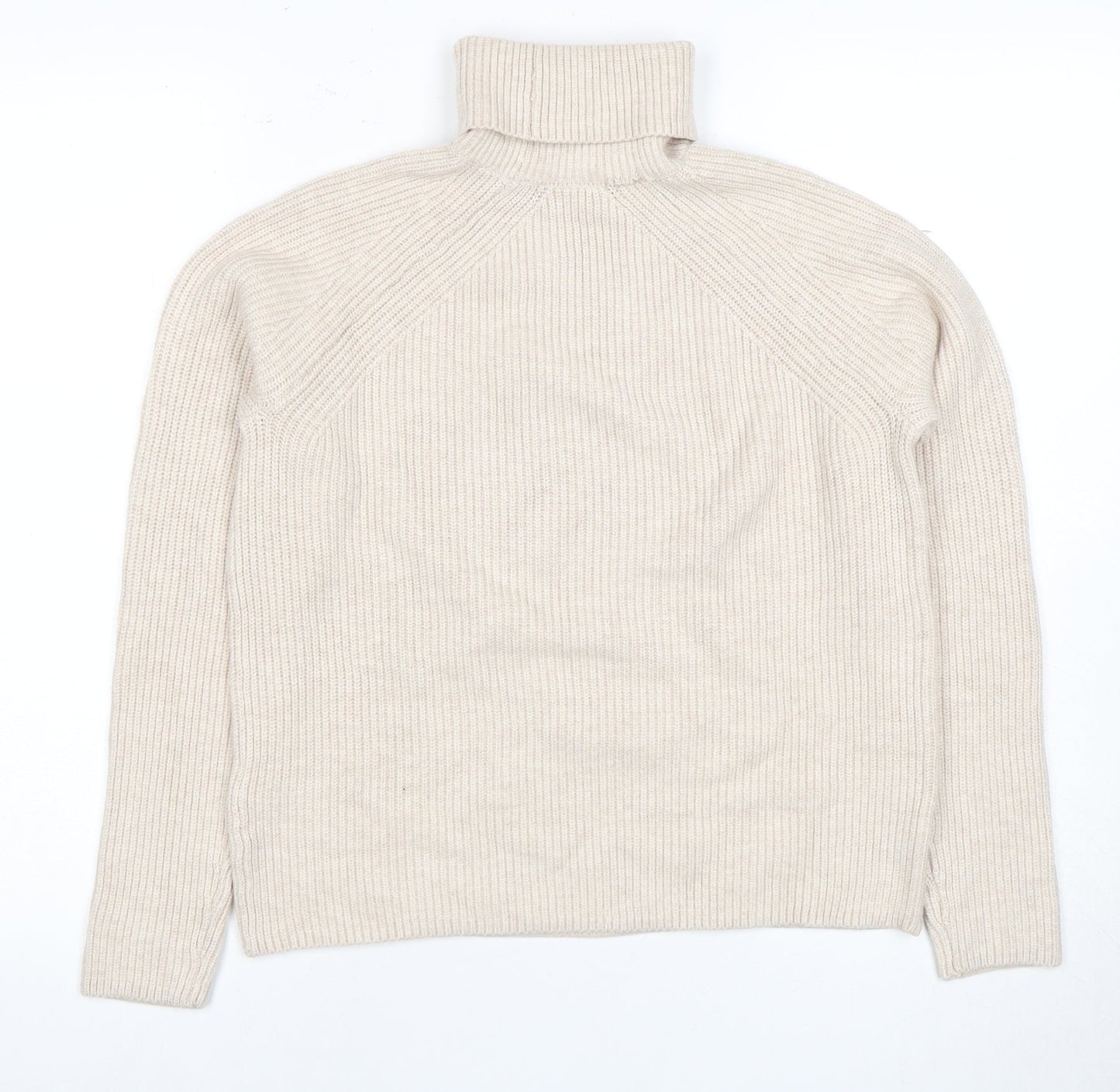 Marks and Spencer Beige Roll Neck Jumper - XS