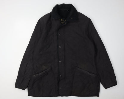 Barbour Mens Black Quilted Coat, Size 12,