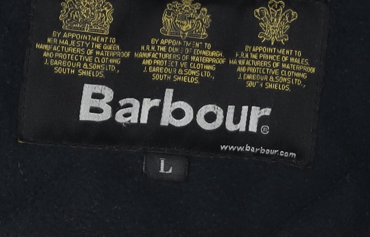 Barbour Mens Black Quilted Coat, Size 12,