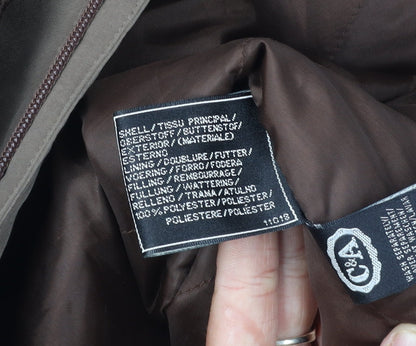 C&A Women's Brown Long Coat Size 18 with Button Closure