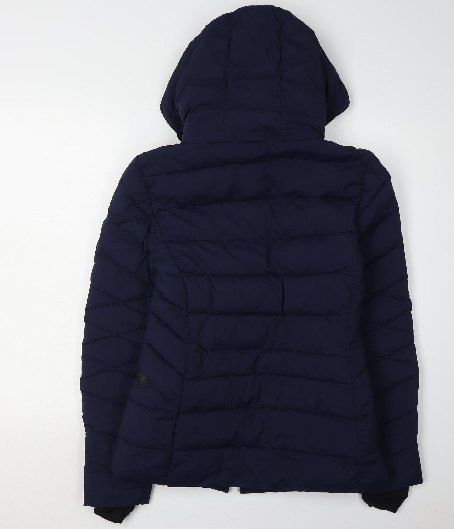 Marks and Spencer Girls Blue Puffer Jacket Age 8 Hooded Lightweight