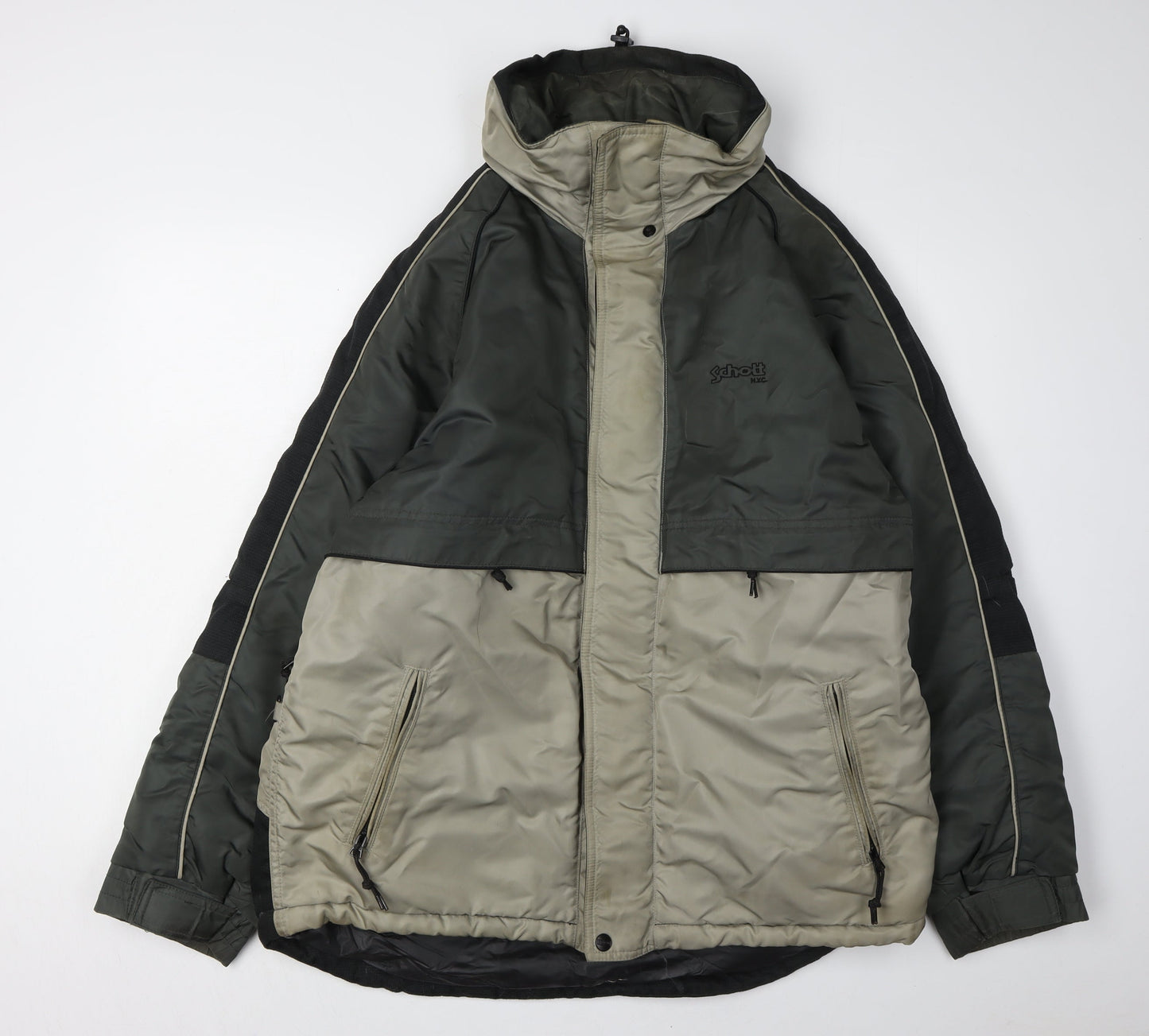 Mens UK Size M Schott NYC Green Parka Coat