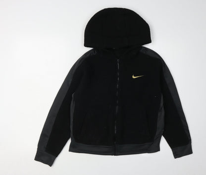 Nike Boys Black Dri-FIT Hooded Jacket, L, Sports, All Seasons