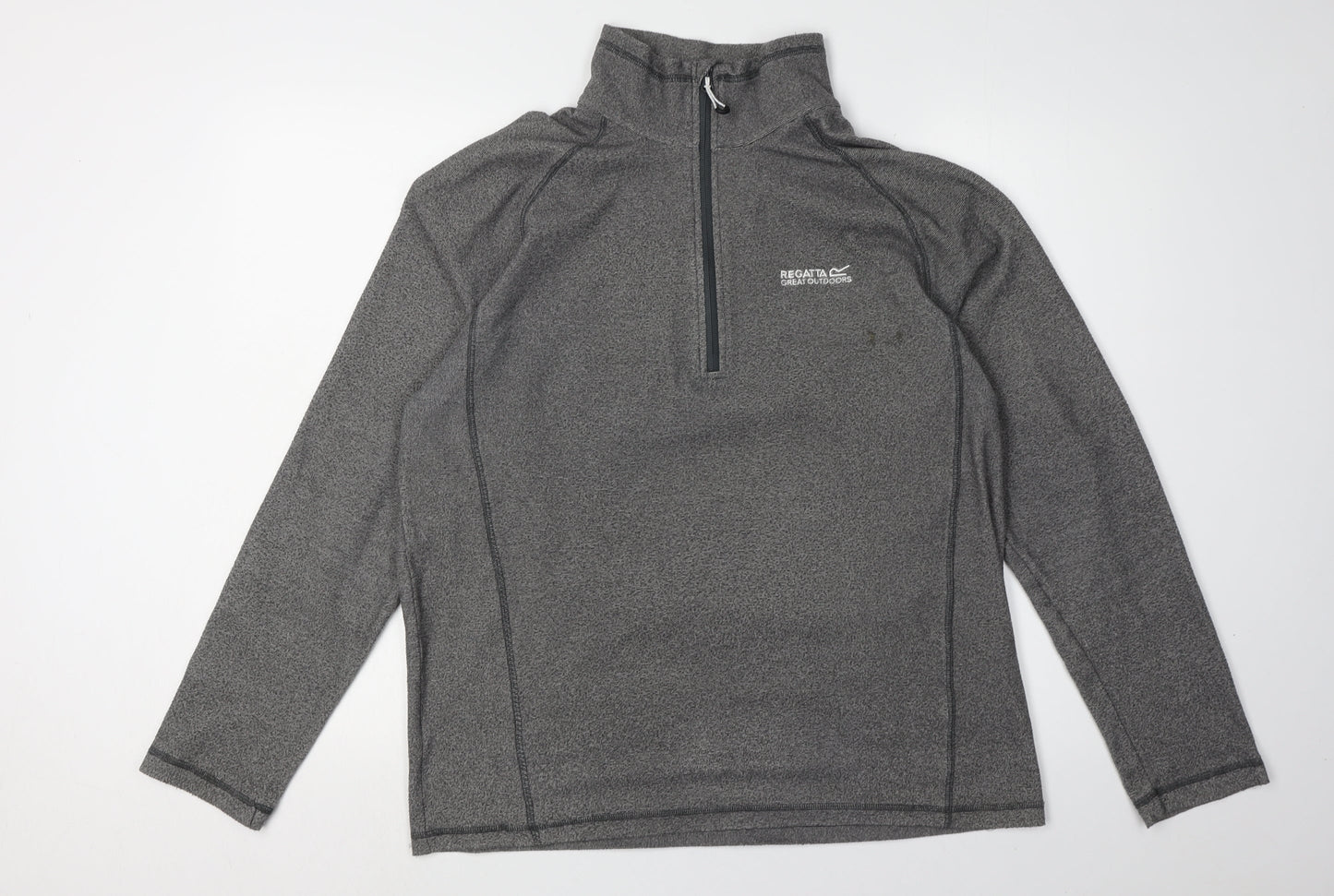 Mens UK Size L Regatta Grey 1/4 Zip Sweatshirt