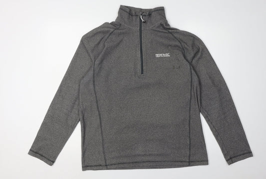 Mens UK Size L Regatta Grey 1/4 Zip Sweatshirt