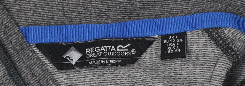 Mens UK Size L Regatta Grey 1/4 Zip Sweatshirt