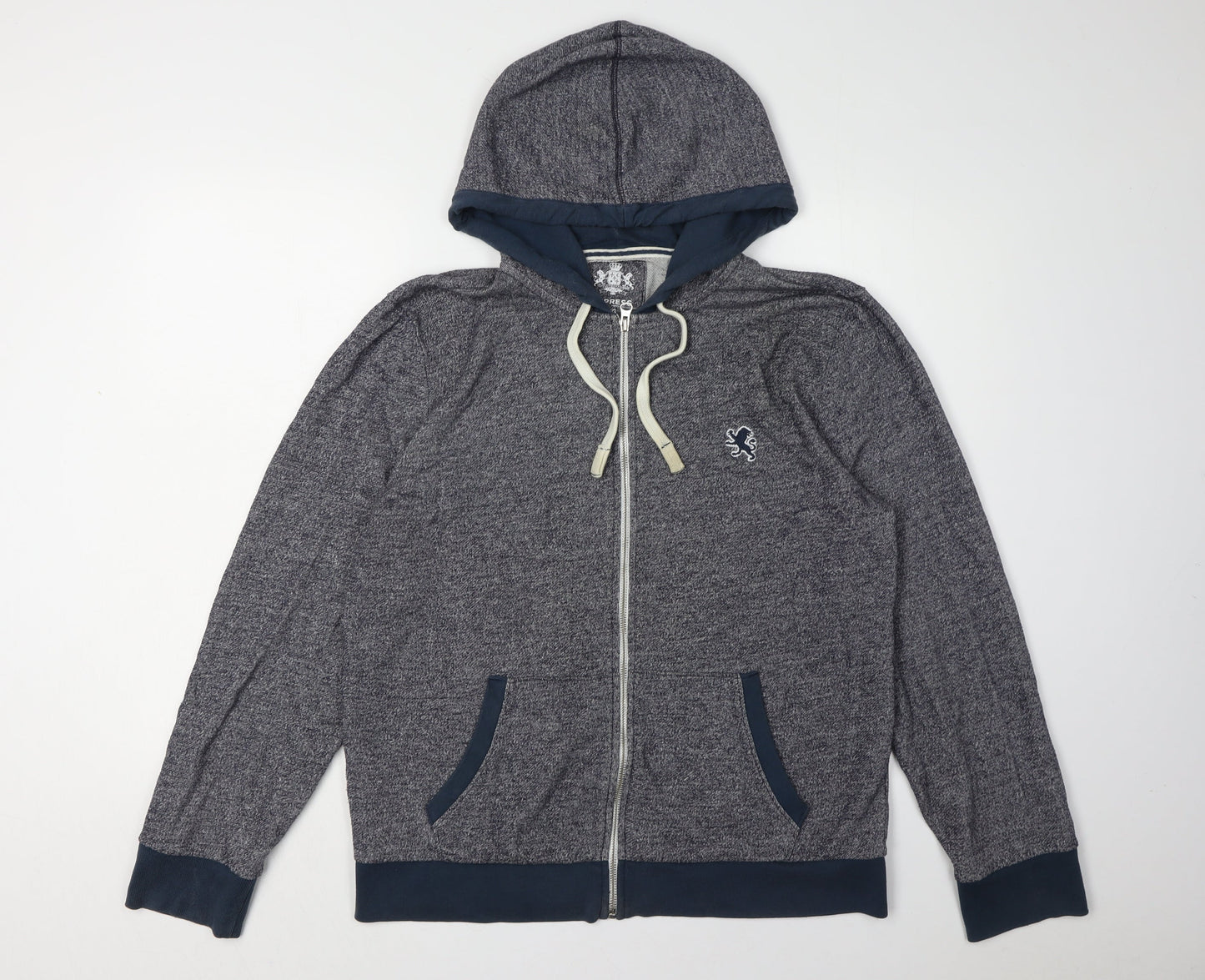 Express Men's Grey Full Zip Hoodie L Size