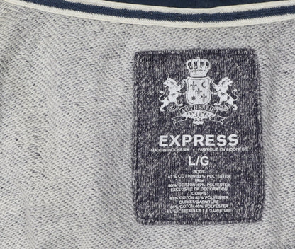 Express Men's Grey Full Zip Hoodie L Size