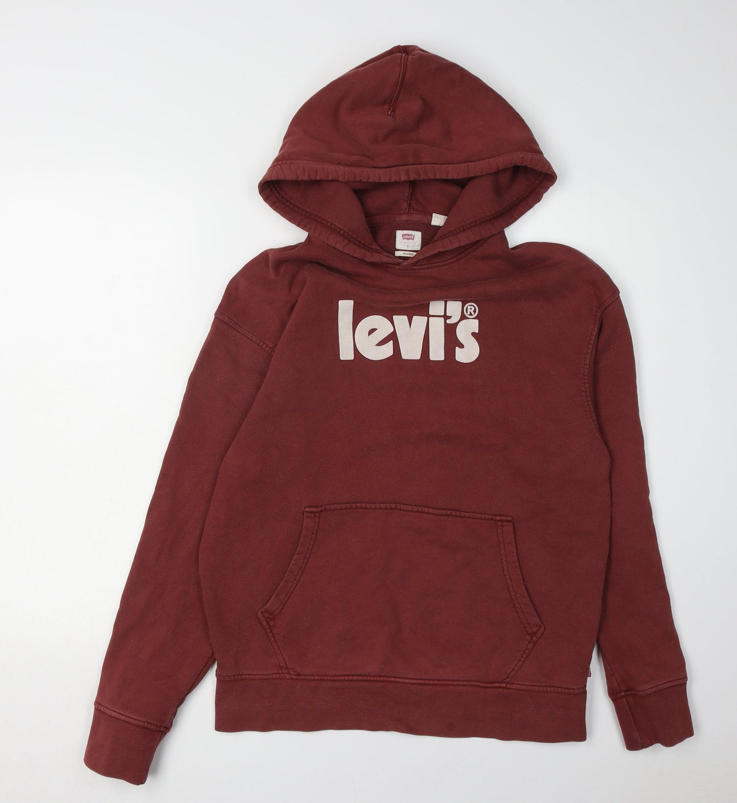 Unisex Adults UK Size S Levi's Red Pullover Hoodie