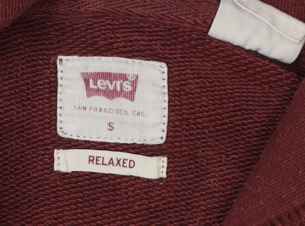Unisex Adults UK Size S Levi's Red Pullover Hoodie