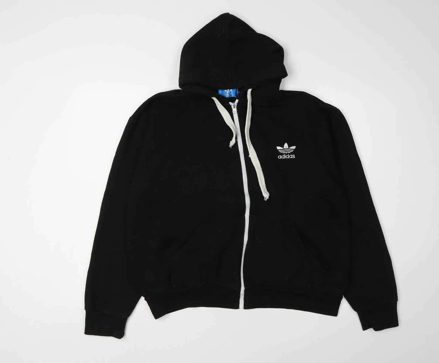 Adidas Unisex Black Full Zip Hoodie, Size L
