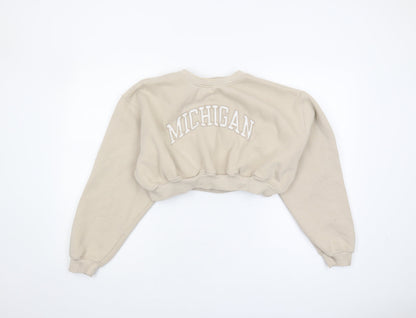 Womens UK Size 12 Pull & Bear Beige Pullover Sweatshirt