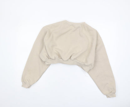 Womens UK Size 12 Pull & Bear Beige Pullover Sweatshirt