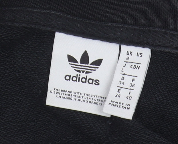 Adidas Women's Black Pullover Hoodie Size 8 with Logo Detail