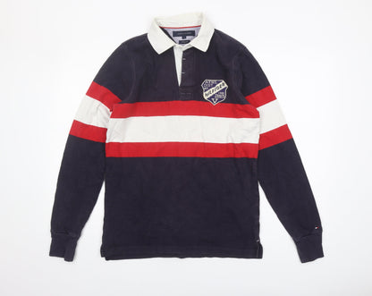 Tommy Hilfiger Men's Multicoloured Striped Rugby Shirt S