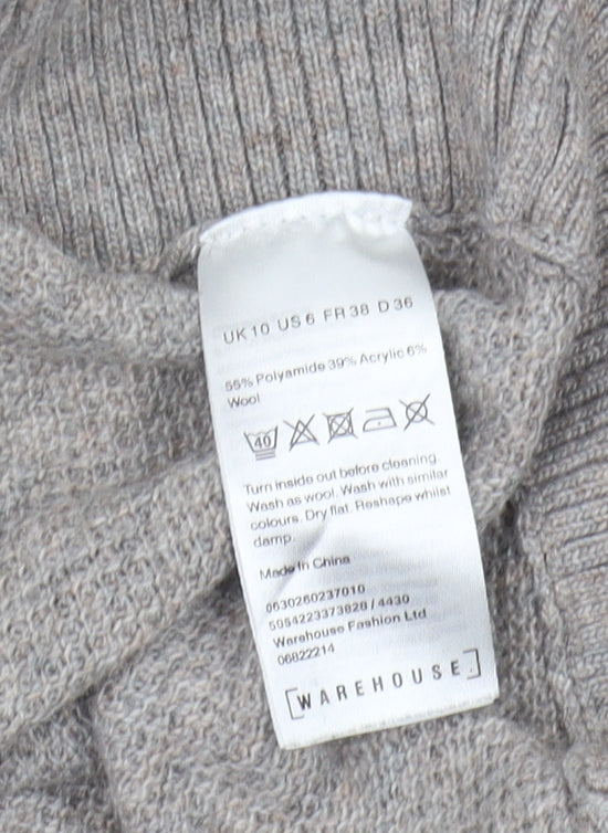 Womens UK Size 10 Warehouse Grey Pullover Jumper