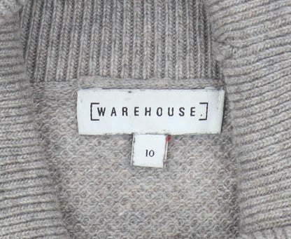 Womens UK Size 10 Warehouse Grey Pullover Jumper